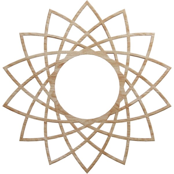 Ekena Millwork Eleanor Wood Fretwork Pierced Ceiling Medallion, Red Oak, 18"OD x 6 7/8"ID x 3/8"T CMWP18X18X0375EARO - main